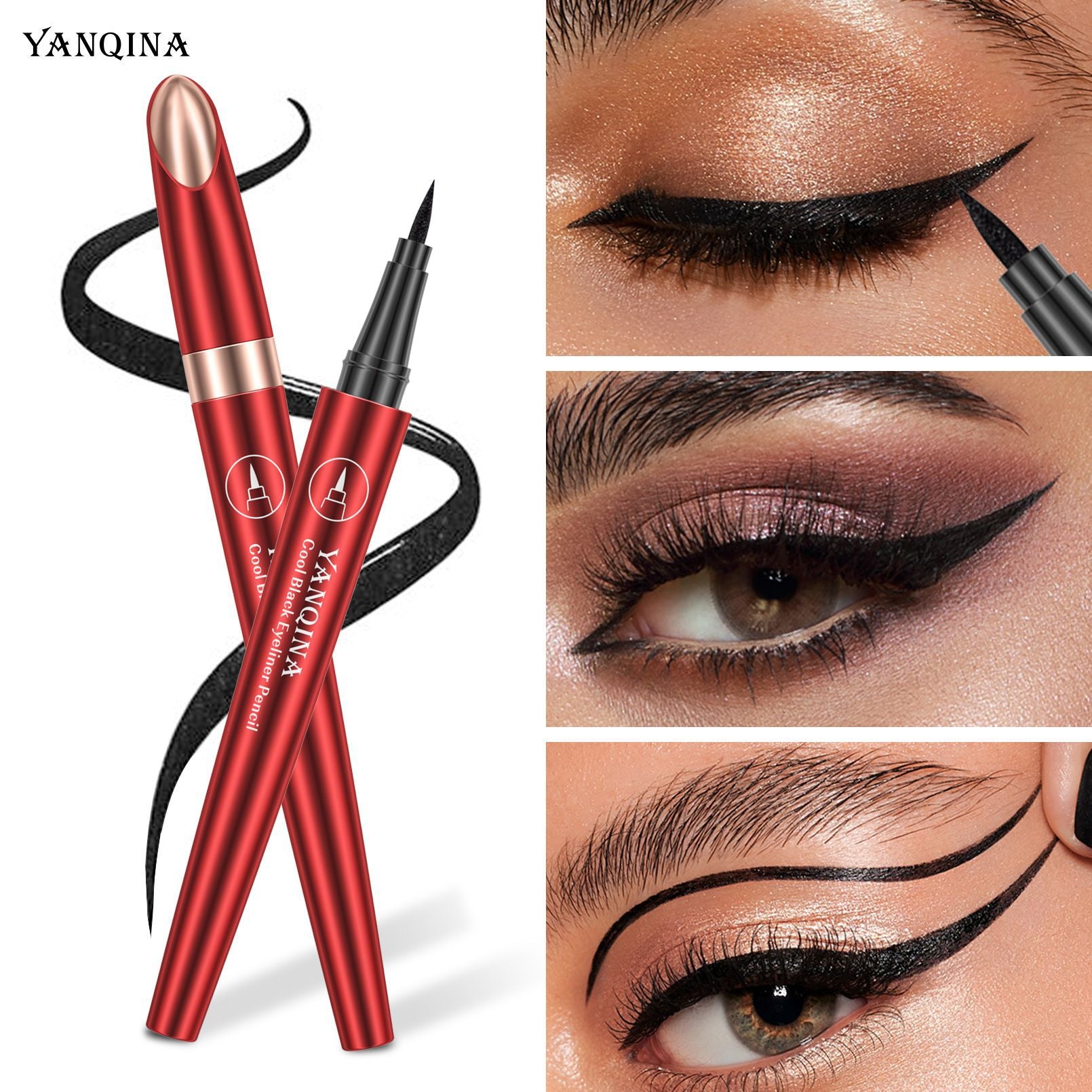 New Black Waterproof Eyeliner Pen 24H Long-lasting