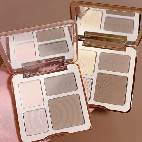 4 Colors Matte Shimmer Facial Highlighter Palette