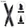 Dual-Head Waterproof Eyeliner Pen - Quick-Drying Black