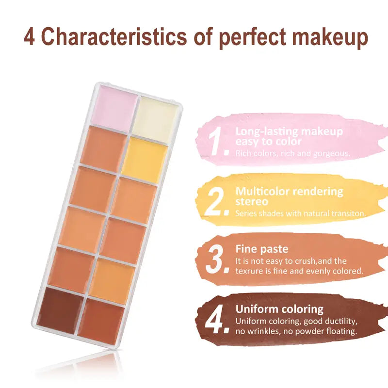 12-Color Face Contour Concealer Palette for Makeup